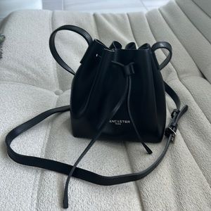 Brand: Lancaster black leather bucket bag
